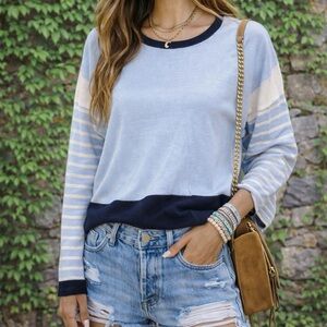 NWT SKOVHUSS Striped Crew Neck Sweater, XL